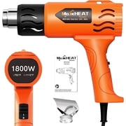 Heat Gun, MAXXHEAT 1800W Fast Heat Gun for Crafts with Dual Temperature Settings 572?&1112?, Dual Overload Protection, Reflector Nozzle for Shrinking PVC, Vinyl Wrap, Stripping Paint