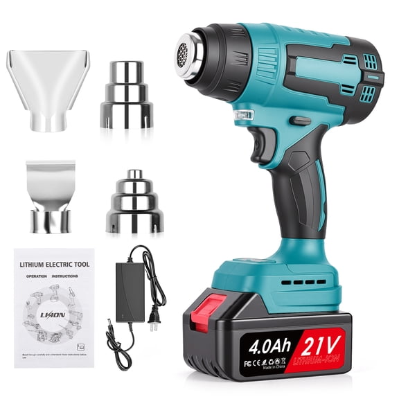 Heat Gun, Portable Handheld Cordless Electric Heat Gun with 3000mAh Battery, Hot Air Gun Kit with 4 Nozzles for Crafts, Shrink Wrapping/Tubing, Paint Removing, Soldering