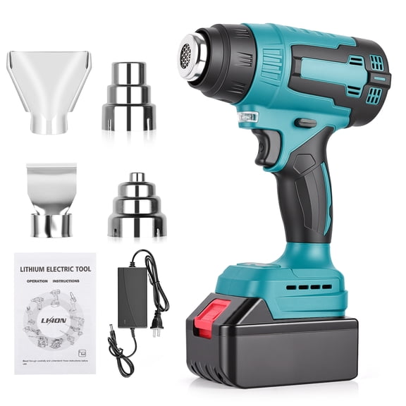 Heat Gun, Portable Handheld Cordless Electric Heat Gun with 3000mAh Battery, Hot Air Gun Kit with 4 Nozzles for Crafts, Shrink Wrapping/Tubing, Paint Removing, Soldering