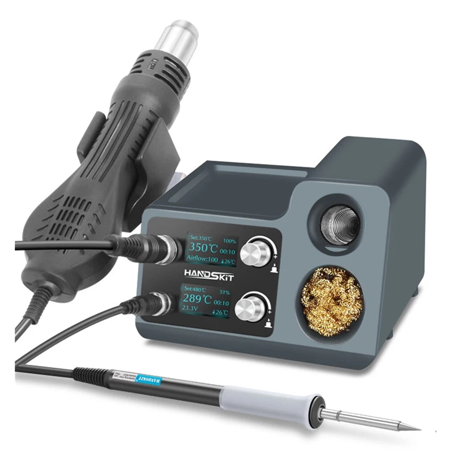 Heat Gun Soldering Station OLED Digital Adjustment Auto Sleep Micro Electronic Cellphone Repair Welding Tools ,Variable Temperature