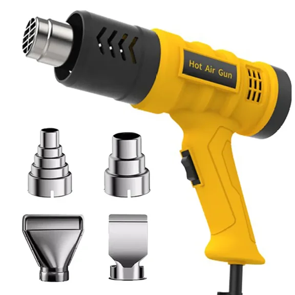 Heat Gun for crafting 2000W, 122 ~1202 Variable Temperature Control with 2-Temp Settings 4 Nozzles, 1.5s Fast Heating Blue Heat Gun for Resin, Shrink PVC Tubing/Wrapping/Crafts and Vinyl Wrap