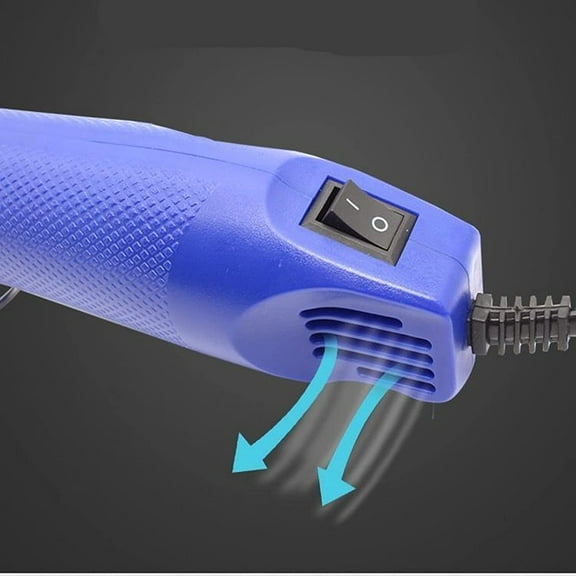 Heat Gun for Epoxy Resin, Portable Handheld Electric Heatgun for DIY Craft Embossing, Shrink Wrapping PVC, Drying Paint, Clay, Rubber Stamp, Blue