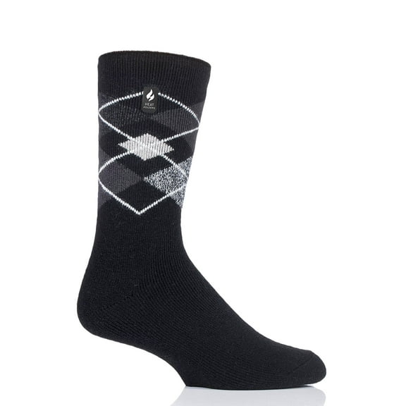 Heat Holder Men's Swift LITE Argyle Crew Socks| Warm + Soft, Hiking, Cabin, Cozy at Home Socks | 5X Warmer Than Cotton Socks