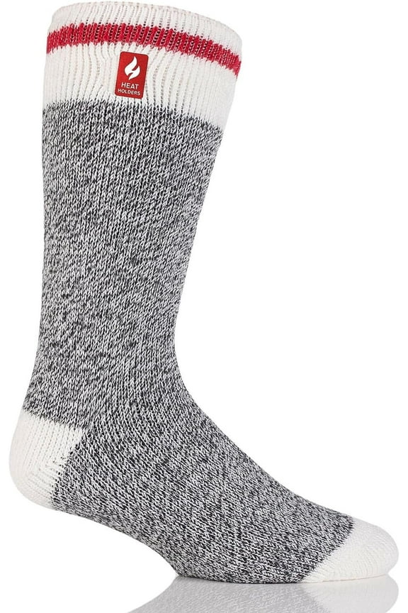 Men's Jeffrey ORIGINAL Cream Block Twist Crew Socks Warm + Soft, Hiking, Cabin, Hunting, Outdoor, Cozy Socks