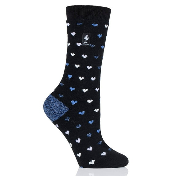 Heat Holders Women's Orchid ULTRA LITE Hearts Crew Socks | Warm + Soft, Hiking, Cabin, Cozy at Home Socks | 3X Warmer Than Cotton Socks