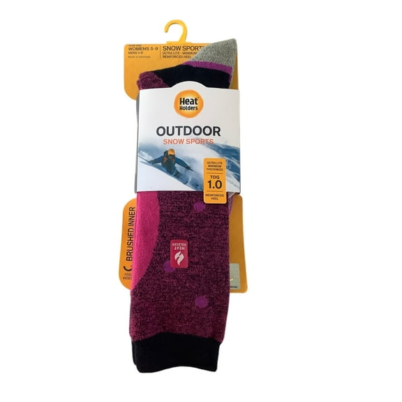 Heat Holders Womens Crew Socks 5-9 Purple Thermal
