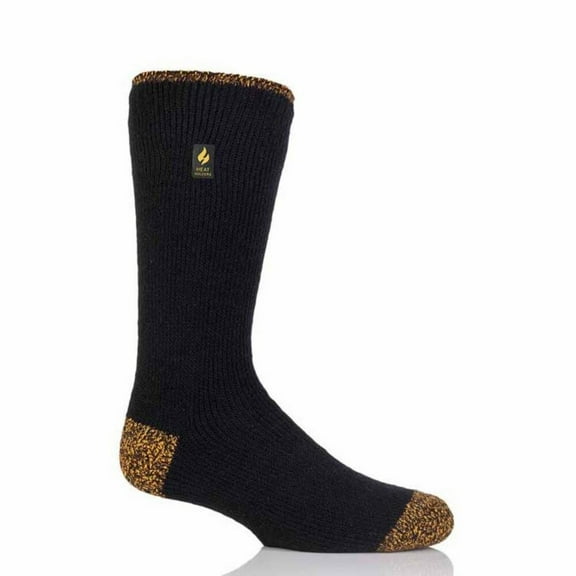 Heat Holders Men's Hank Contrast Worxx Lite Crew Socks - Black/Yellow US 7-12