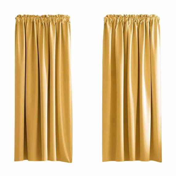 Heat Insulating Blackout Curtains for Bedroom & Kitchen | Energy Saving Thermal Insulated Soundproof Window Drapes | Solid Color Scandinavian Style Silk Curtains - 1 Panel