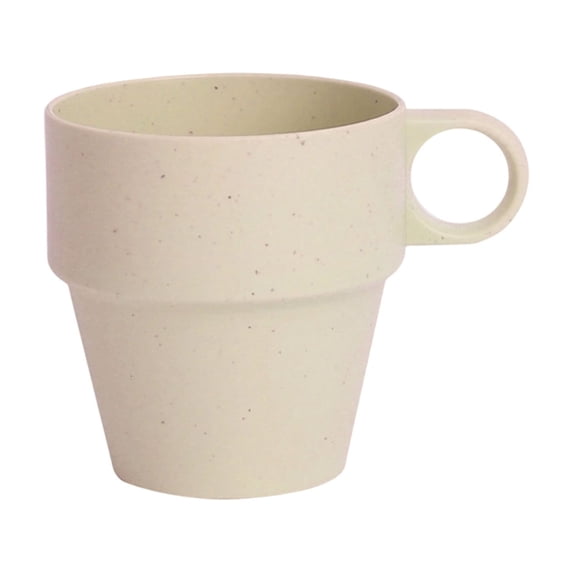 Heat-Insulating Plastic Mug with Anti-Scald Non-Slip Handle, Double-Walled, Microwave-Safe, 8.5x8cm