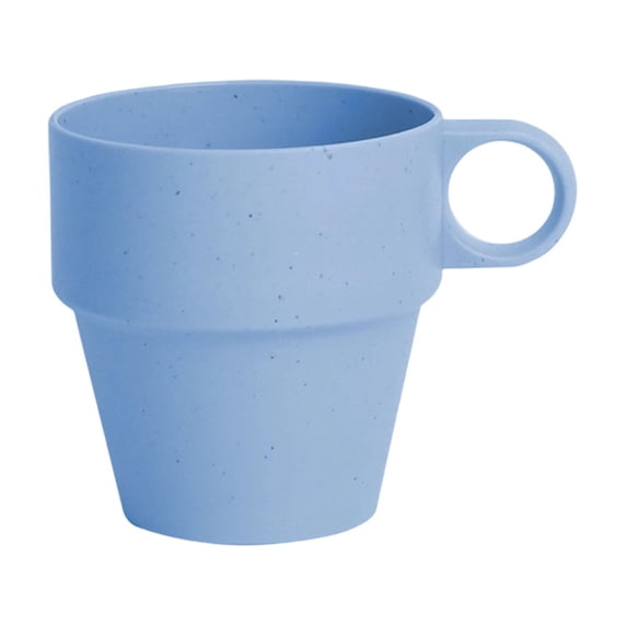 Heat-Insulating Plastic Mug with Anti-Scald Non-Slip Handle, Double-Walled, Microwave-Safe, 8.5x8cm