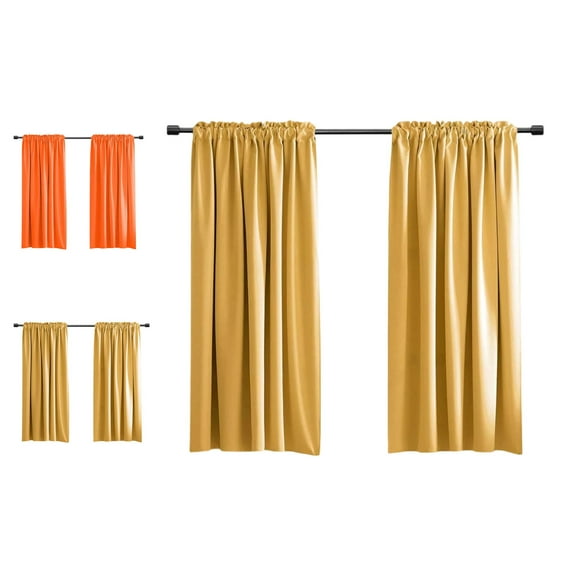 Heat Insulation Curtains | Energy Saving Silk Panel | Scandinavian Solid Color | Bedroom & Kitchen Darkening | Noise Reducing | 1 Piece Easy Install