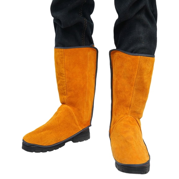 Heat Insulation Leather Welding Spats Adjustable Boot Covers Shoe Protectors for Anti Scald Protective Industrial Use