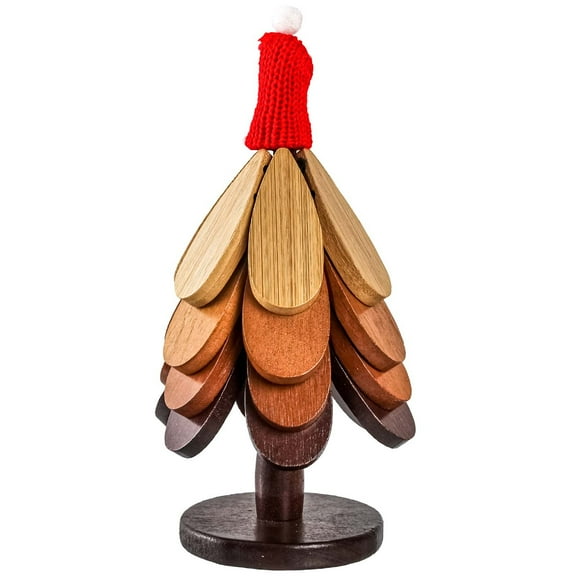 Heat Insulation Mat Wooden Home Decor Ornament Droplet Shape Folding Protection and Decorative Display