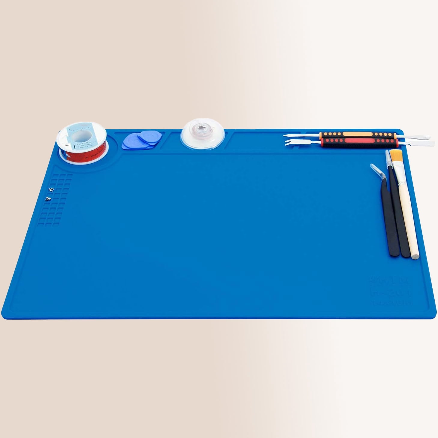 Heat Insulation Silicone Repair Mat with Scale Ruler and Screw Position for Soldering Iron, Phone and Computer Repair