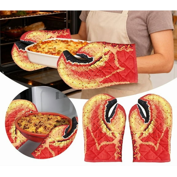 Heat Kitchen Gloves for Oven Baking and Grilling | Insulated Crochet Style Hand for Indoor Use