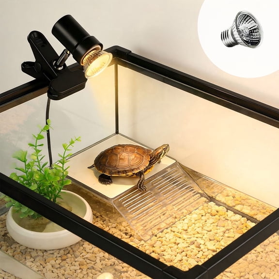 Heat Lamp with Adjustable Power for Tortoises Lizards Geckos Solar Simulation Sunbathing and Calcium Supplementation, Infrared Light for Temperature Regulation Day Night Modes