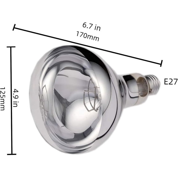Heat Lamp Bulb for Food Service 250W Heat Lamp Light Bulbs Infrared Heat Bulb for Food Heat Lamp (110V)