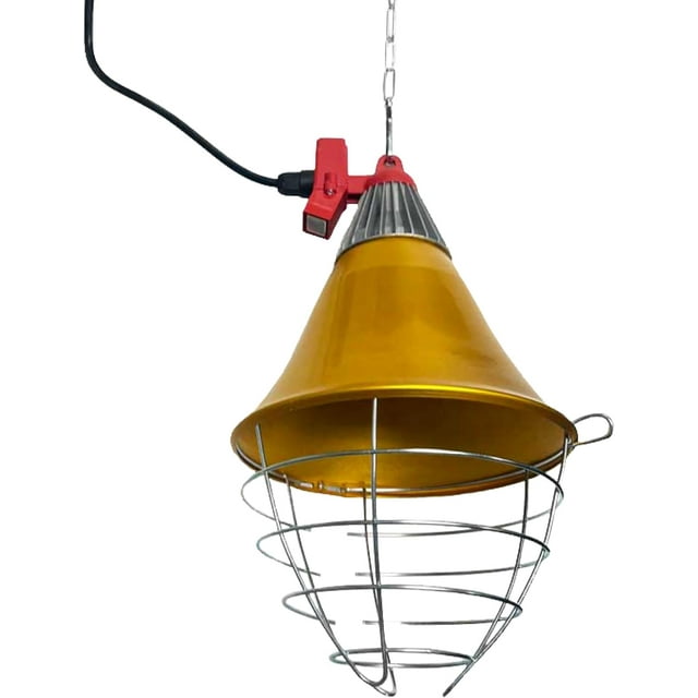 Heat Lamp with Safety Switch, Stainless Steel, Chicken Coop, Reptiles, Piglets, Infrared Light