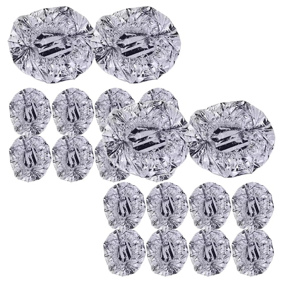 Heat-Locking Aluminum Foil Processing Caps, SomWiBe Reusable Elastic Hair Treatment Shower Caps for Coloring And Salon Use
