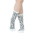 thumbnail image 1 of Heat Logic 2-Pack Thermal Boot Socks for Women – Warm, Breathable, Durable Winter Socks, Cushioned and Soft (White Lepord/Stripe), 1 of 7