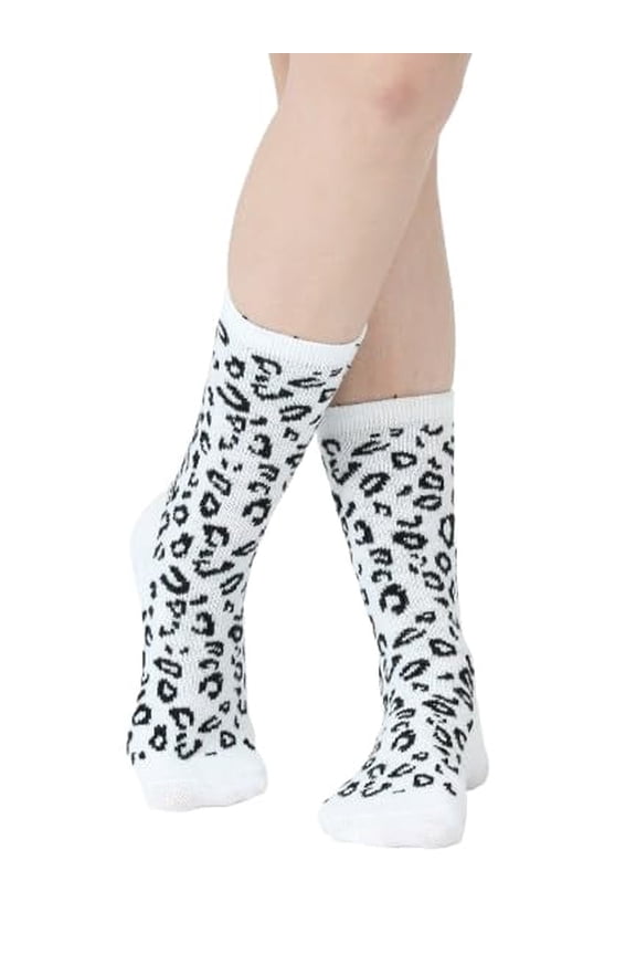 2-Pack Thermal Boot Socks for Women – Warm, Breathable, Durable Winter Socks, Cushioned and Soft (White Lepord/Stripe)