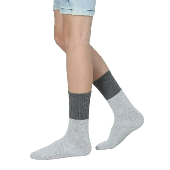 Heat Logic Men's 2-Pack Thermal Socks, Warm, Cozy, and Insulated Winter Socks (Grey)