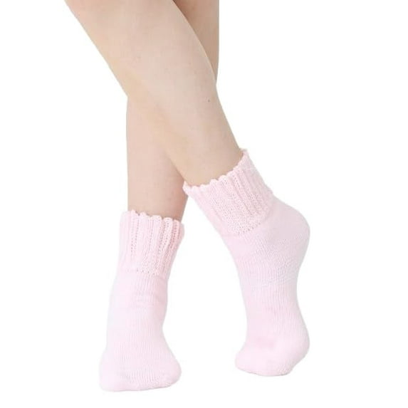 Heat Logic Women's 2-Pack Winter Thermal Socks, Soft and Insulated with Brushed Lining (Pink/Grey Marled)