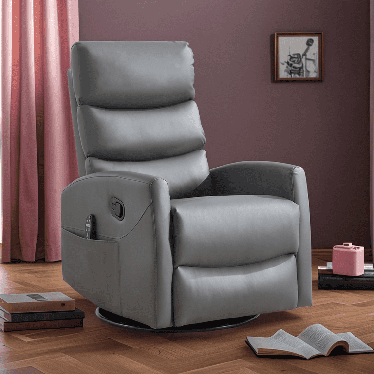 Heat Massage Manual Recliner Chair, 360° Swivel Rocking Recliner with  8-Point Massage & Lumbar Heat, Manual Handle, Faux Leather, Medium-Firm,  for 