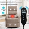 thumbnail image 1 of Heat Massage Recliner Chair, Manual Swivel Rocker Recliner with 8-Point Vibration & Lumbar Heat, Fabric Living Room Chair, Gift for Parents, khaki, 1 of 7