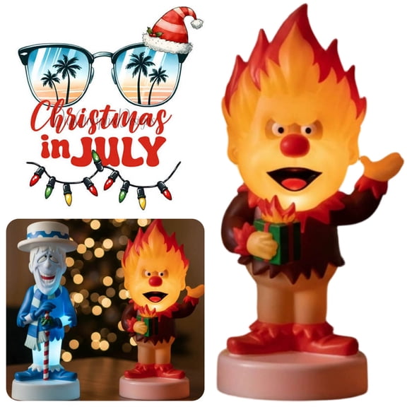 Heat Miser Blow Mold Christmas Figure, 12 Inch Light Up 2026 Xmas Ornament,Holiday Classic Glowing Decor Statue,Christmas In July Table Centerpieces Outdoor Decor
