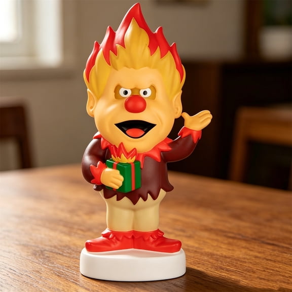 Heat Miser Christmas In July Indoor LED Decor, Light Up Tabletop Figure, Whimsical Accent For Fireplace Mantel Summer Holiday Layout