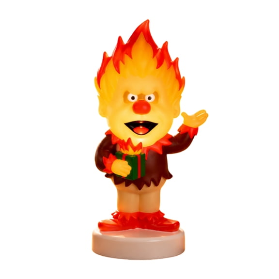Heat Miser Light Up Statue, The Year Without a Santa Claus Christmas Decor Lamp, Glowing Fire Head Character Figure , Holiday Tabletop LED Night Light Ornament for Home Xmas Party Indoor