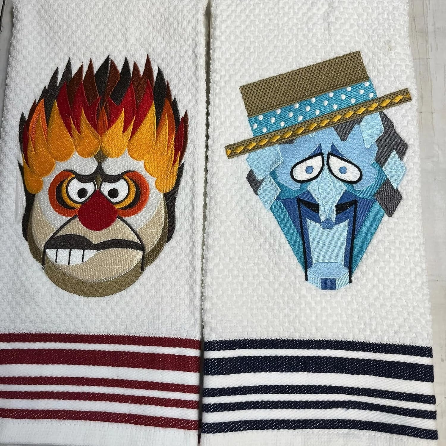 Heat Miser Snow Miser Christmas Towel - 12 x 28 Inches Fun Embroidered ...