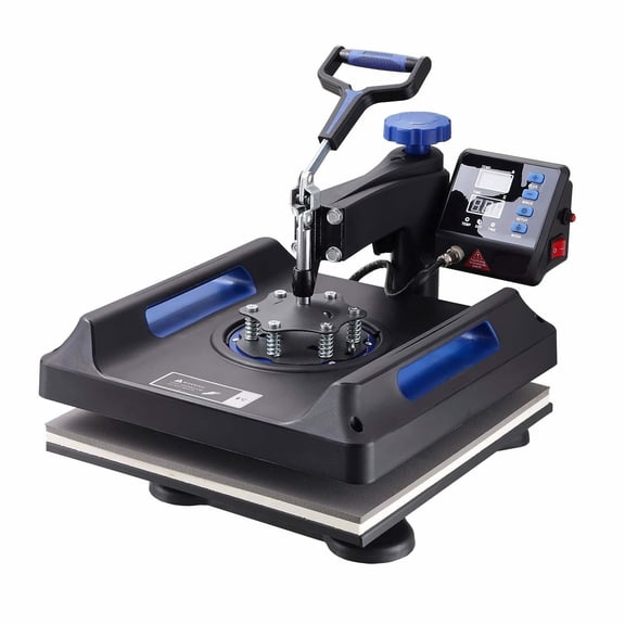 Heat Press 15x15, 5 in 1 Multifunction Heat Press Machine for T-Shirt, Hat, Mug, Plates - Digital Control, Fast Heating, Swing Away