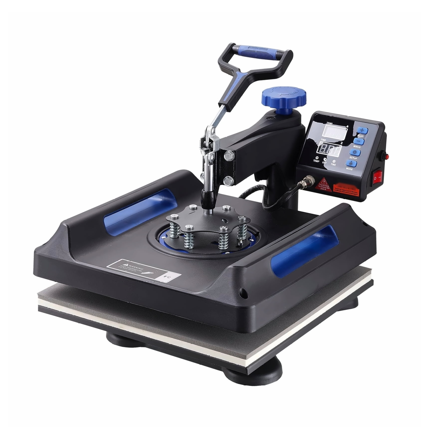 Heat Press 15x15 5 in 1, Swing Away Heat Press Machine for T-Shirts, Mugs, Caps, Plates, Sublimation - Digital Control, Fast Heating, Anti-Scald