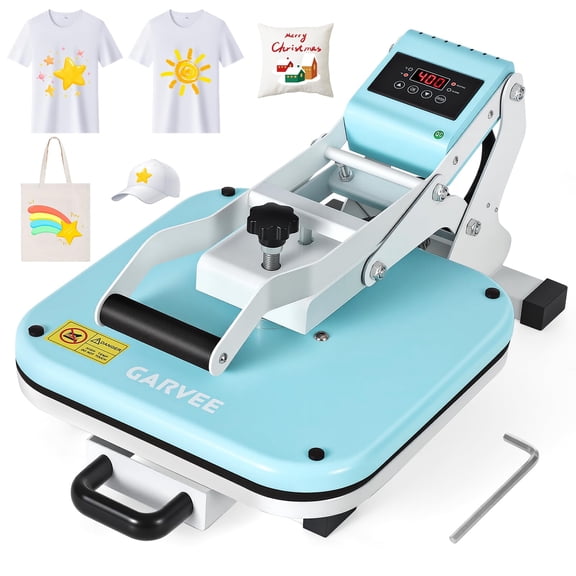 Heat Press,15x15 Heat Press Machine, Digital Industrial Sublimation Printer for T Shirts, High Pressure Fast Heating Transfer Vinyl Press, Easy to Use,Green