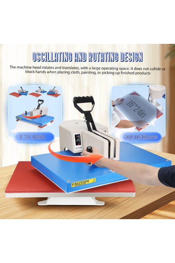 Heat Press 16x24 Inch 5 in 1 Heat Press Machine, Swing Away T Shirt Pressing Machine Digital Control, Multifunction Heat Press Transfer Machine