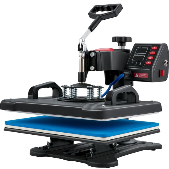 Heat Press, 5 in 1 Heat Press 12x15 Machine Machine, Digital Precise Temperature Control, Clamshell Sublimation Transfer Printer Fast Heat-up, Vinyl Heat Press for Mug Cup T-Shirt Plate, 900W