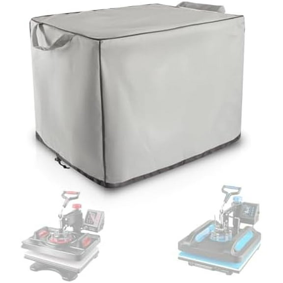 Heat Press Cover,Auto Heat Press Machine Accessories 600D Waterproof Oxford Fabric Covers for Protecting Hot Parts Printing,Dustproof Reusable Durable and Tear-Resistant (17.7" x 22.4" x 16.5") Gray