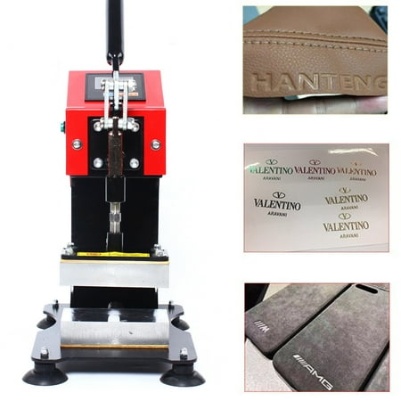 Heat Press Machine, 110V 900W 0~400?3 * 5 Inch Manual Hot Stamping Machine w/Digital Display Portable Double Side Printing Heat Transfer Equipment for PU Leather