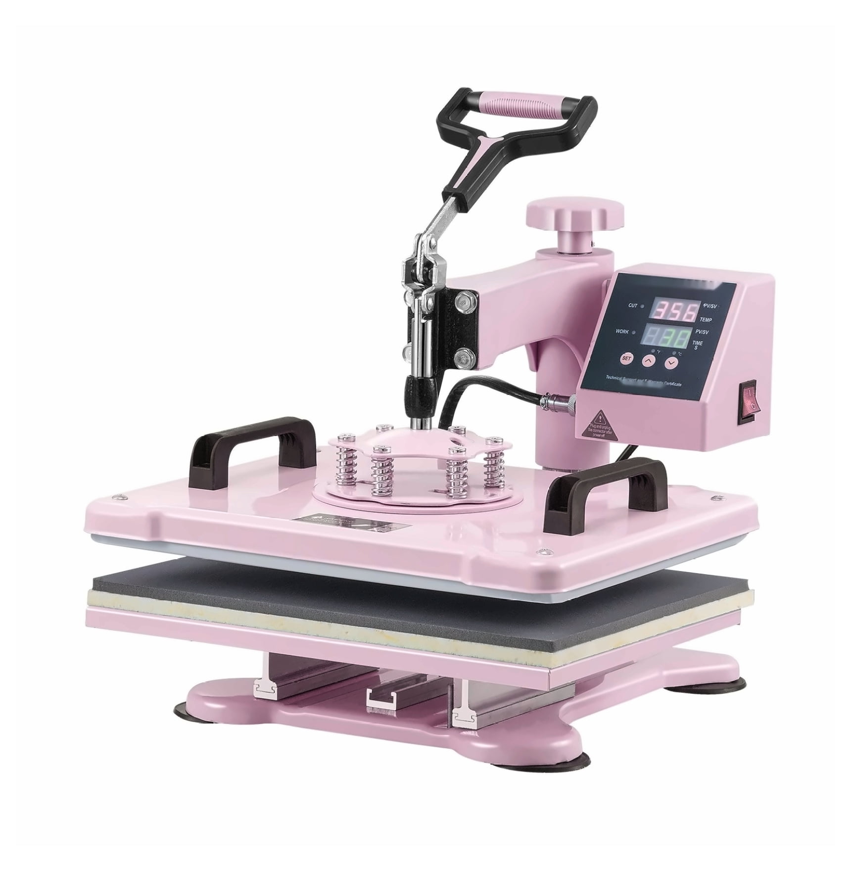Heat Press Machine 12x15", 5 in 1, 30oz Tumbler Press, for T-Shirts, Hats, Mugs - Pink
