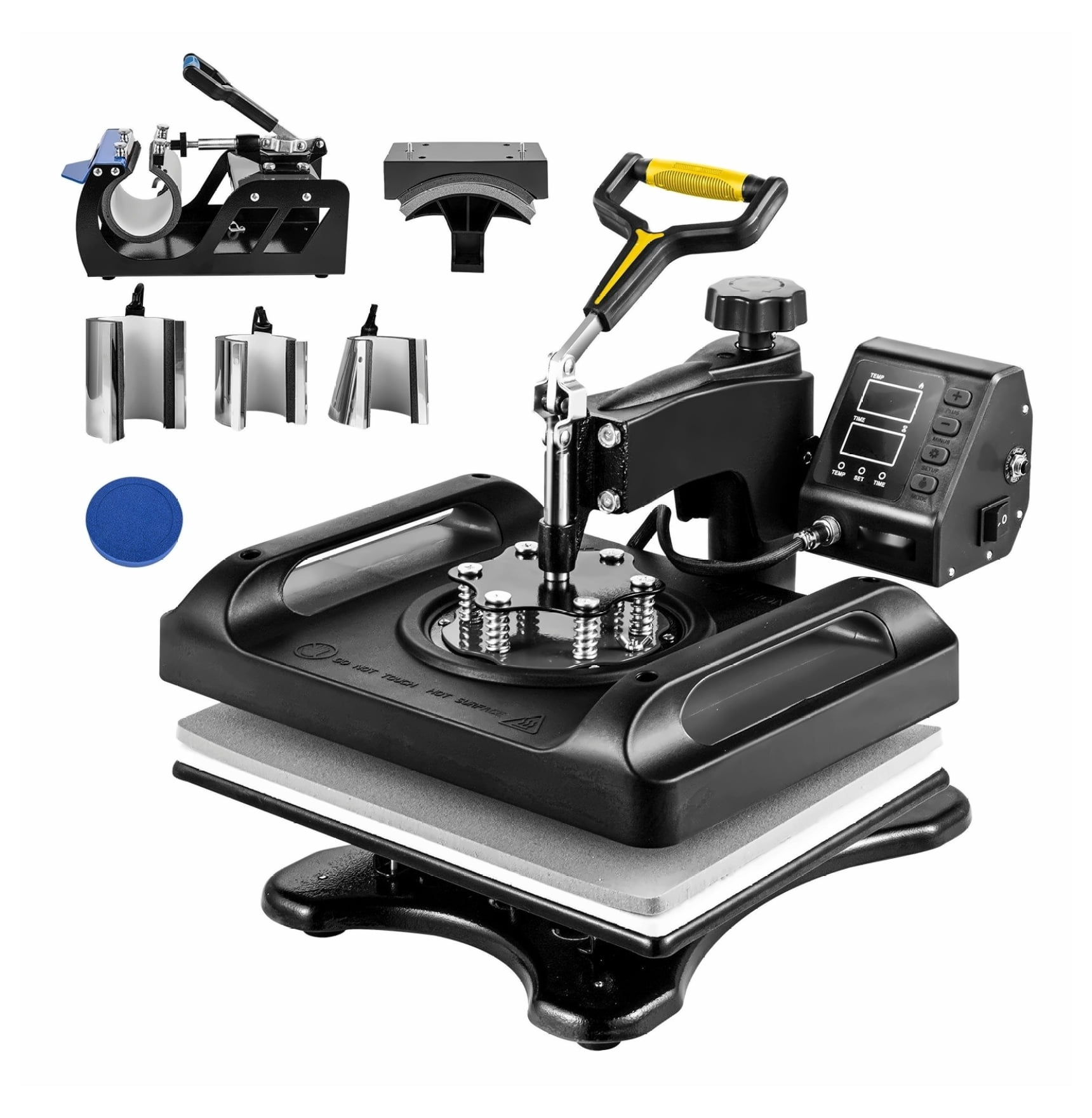 Heat Press Machine 12x15 8 in 1 Sublimation Heat Press, ETL Certified Swing Away Power-Saving Combo for T-Shirts, Mugs, Caps, Plates, Black