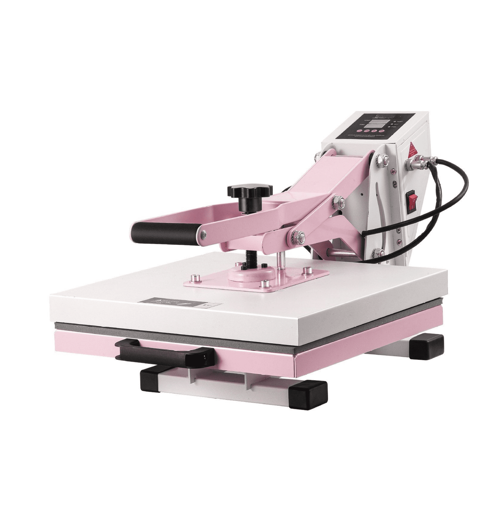 Heat Press Machine 15x15 Pink - Slide Out Transfer Press for T-Shirts, DIY Crafts, Pillowcases - Digital Control, Safe Design