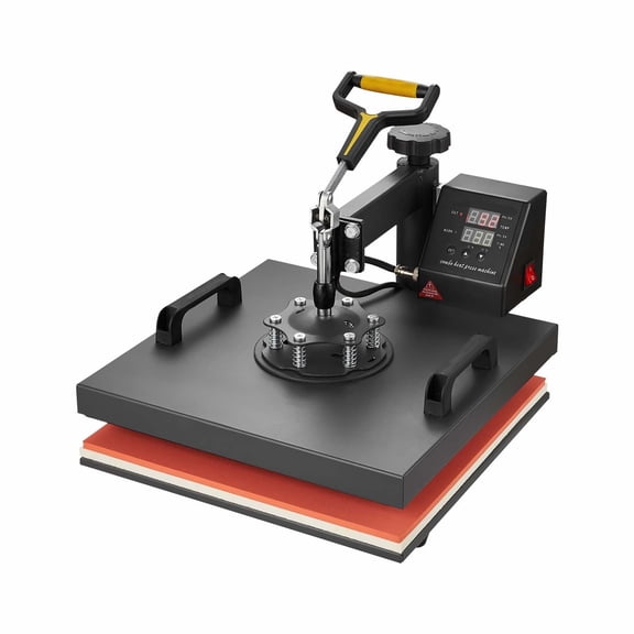 Heat Press Machine 15x15 inch, 2 in 1 Swing Away Heat Press for T-Shirts & Hats, Digital Heat Transfer Press with Cap Press, Precise Temp Control, Black