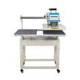 thumbnail image 1 of Heat Press Machine 16" x24" Up Sliding Dual Platen Heat Press Machine, Pneumatic Infrared Positioning Heat Press Machine, White+Blue, 1 of 6