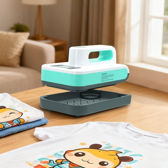 Heat Press Machine, 7x5 Inch Handheld Heat Transfer Iron for T-Shirts, DIY Custom Clothing, Hats & Perler Beads