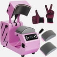 thumbnail image 1 of Hat Heat Press Machine,GOCHIFIX Automatic Hat Heat Press with 2pcs Interchangeable Platens for Caps Hats T-Shirts and HTV Iron On and Sublimation Projects,Pink, 1 of 9