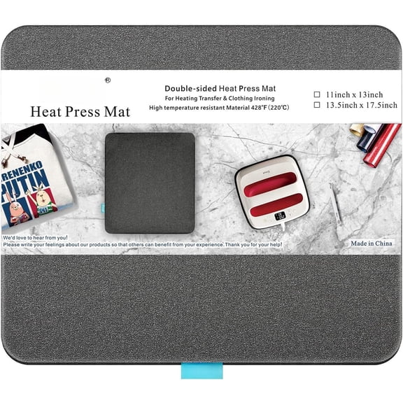 Heat Press Mat for Cricut Easypress: (11 x 13 inch) Double-Sided Heating Ironing Mats for Craft Insulation Transfer HTV VinylHeat Press Machine,T Shirts