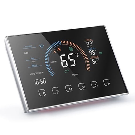 Heat Pump Room Thermostat Programmable Black Convenient Temperature Control