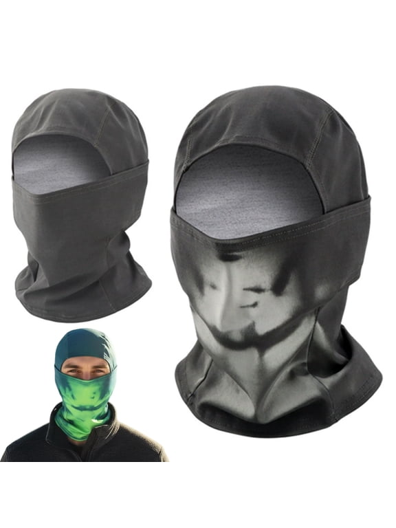 Heat Reactive Balaclava Unisex Under Helmet Heated Color-Changing Face Ski Mask Thin Thermal for Skiing Hiking Biking Full Head Wrap Warm Windproof Sport Temperature Sensitive